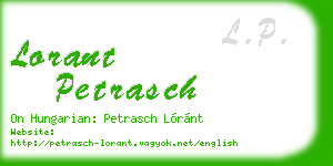 lorant petrasch business card